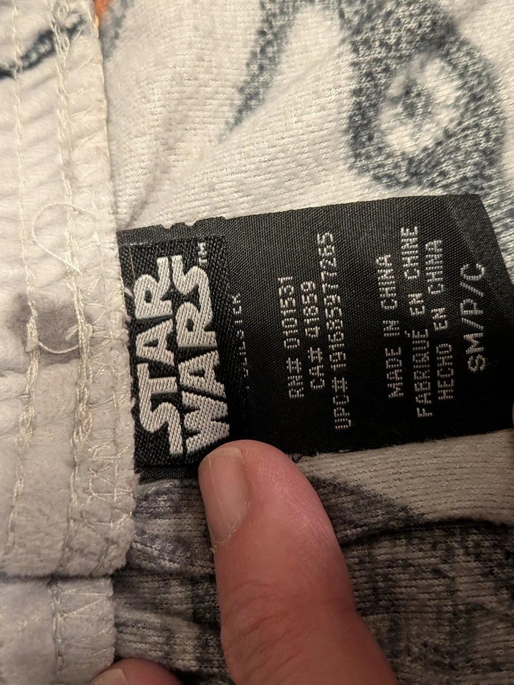 Adult Star Wars Gray & Black Pajama Fleece Bottoms Size Small